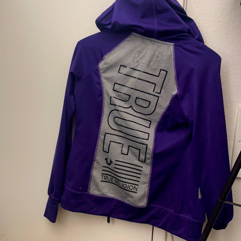 True religion Purple and grey jogging zip up